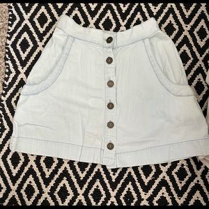 Light Denim skirt with brass buttons